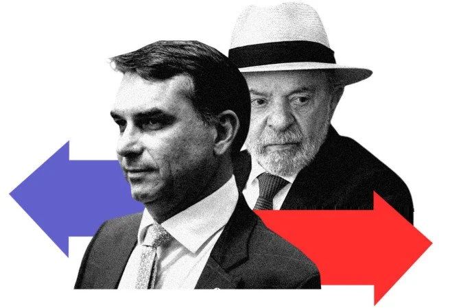 Apoiadores de Flávio Bolsonaro comemoram após resultado do primeiro turno