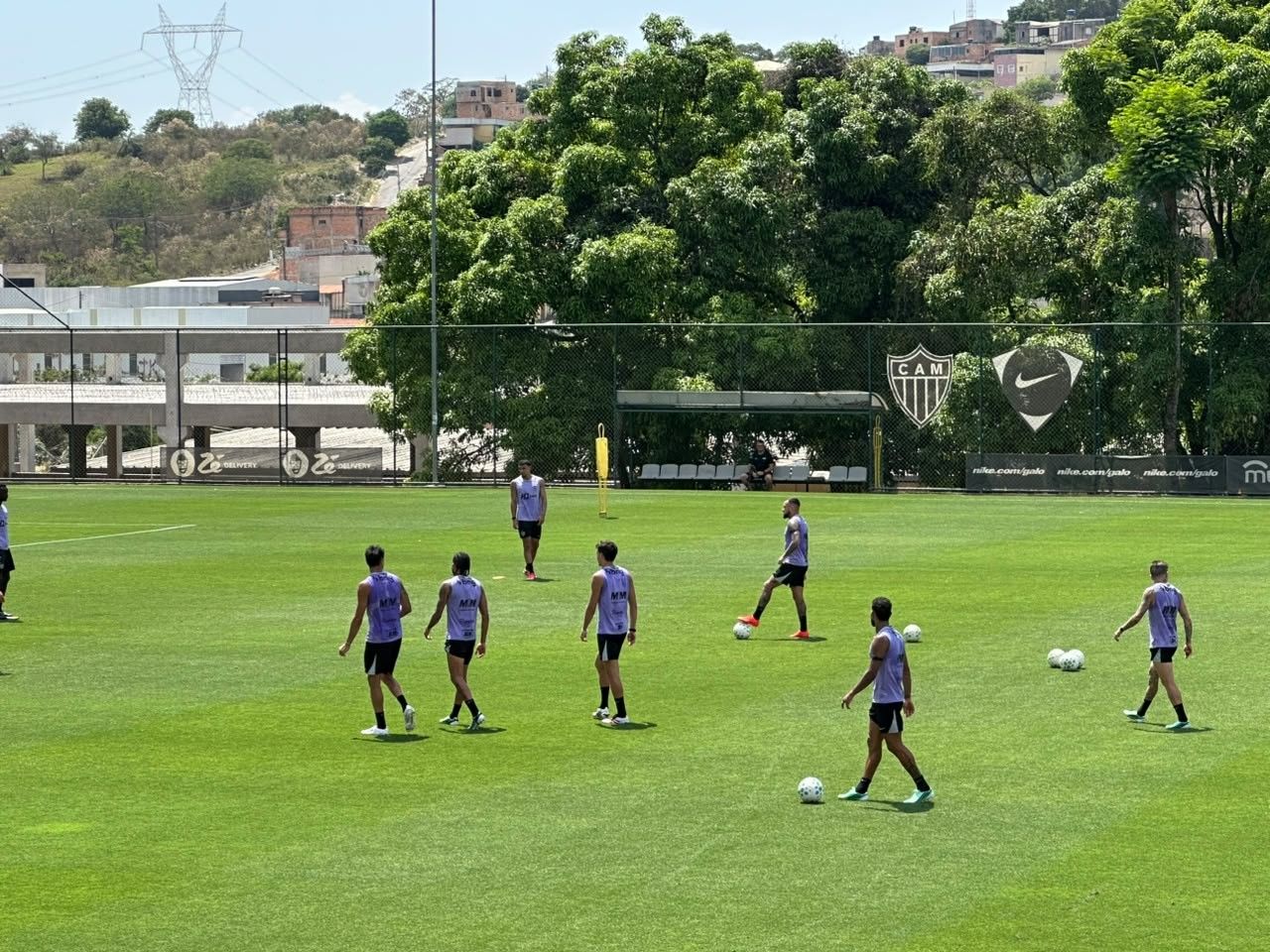 Jogadores do Atlético-MG em treino
