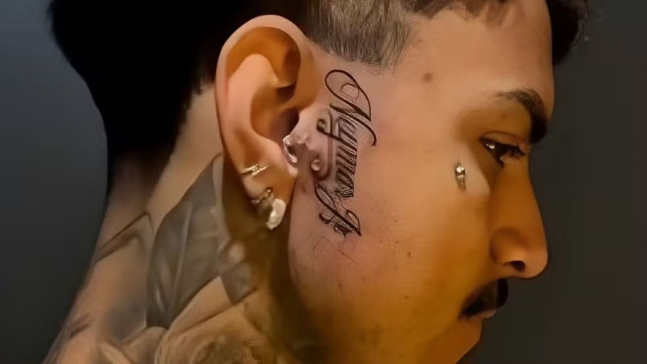 Allan Kennedy com tatuagem 'Neymar Jr' no rosto