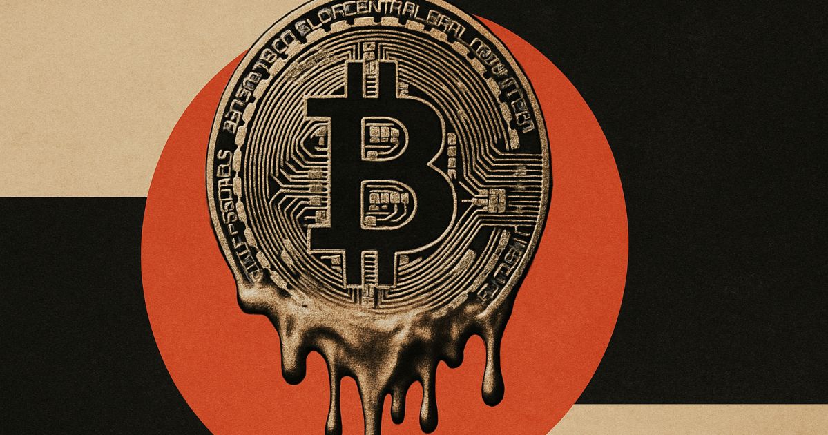 Gráfico com queda de preços de criptomoedas e símbolo de exchange