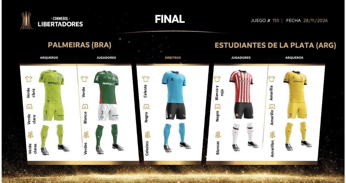 Uniformes de Palmeiras e Estudiantes para a final da Libertadores