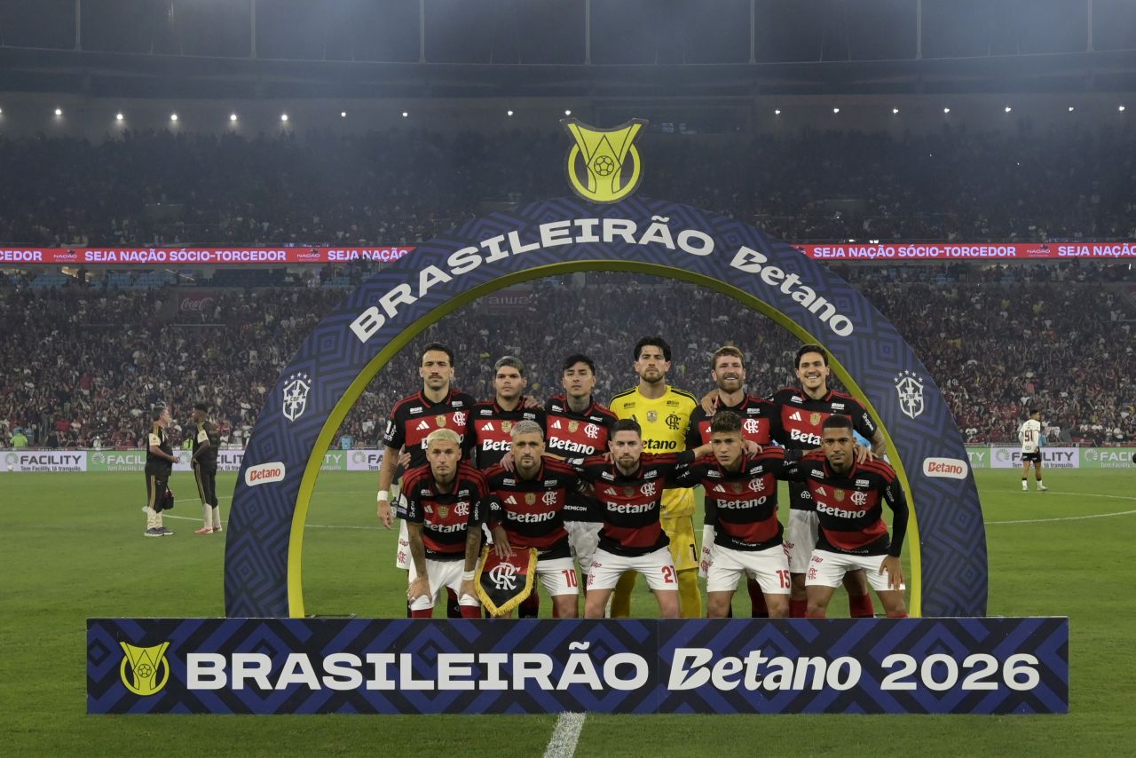 Jogadores do Flamengo em campo