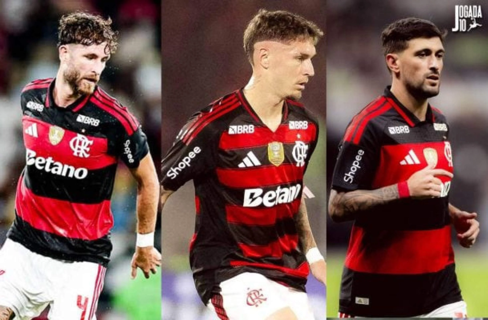 Jogadores do Flamengo em aquecimento no gramado