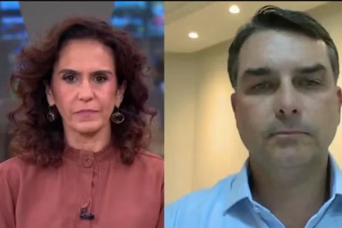 Flávio Bolsonaro em entrevista televisiva
