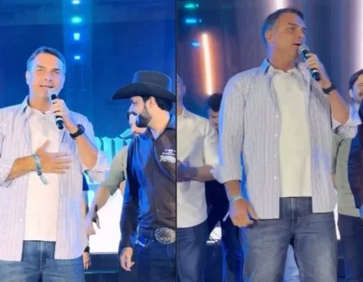 Flávio Bolsonaro no rodeio de Jaguariúna