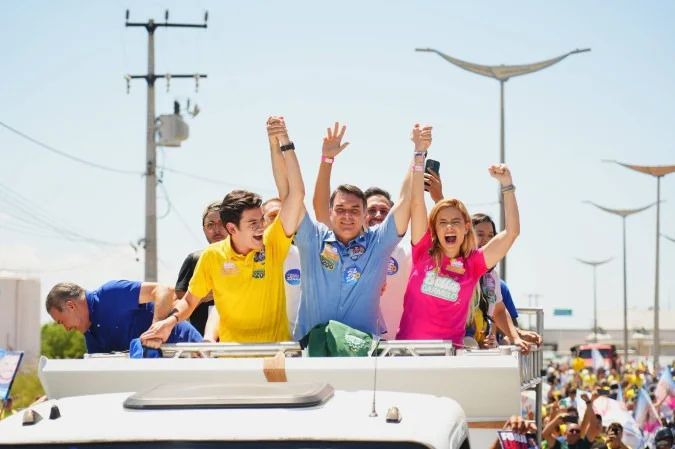 Flávio Bolsonaro em ato de campanha no Ceará