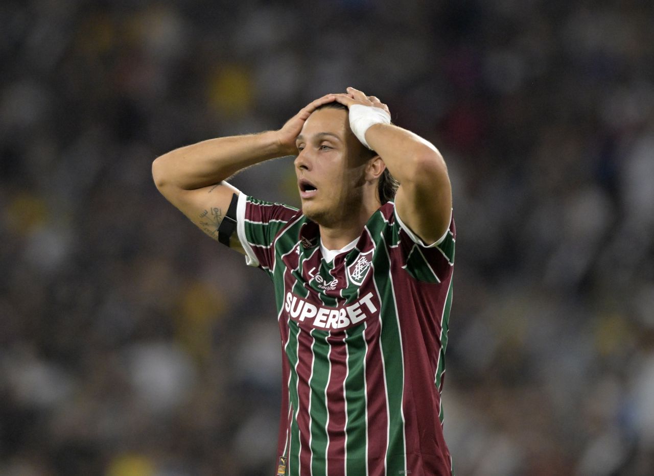 Jogadores do Fluminense durante partida contra o Vasco