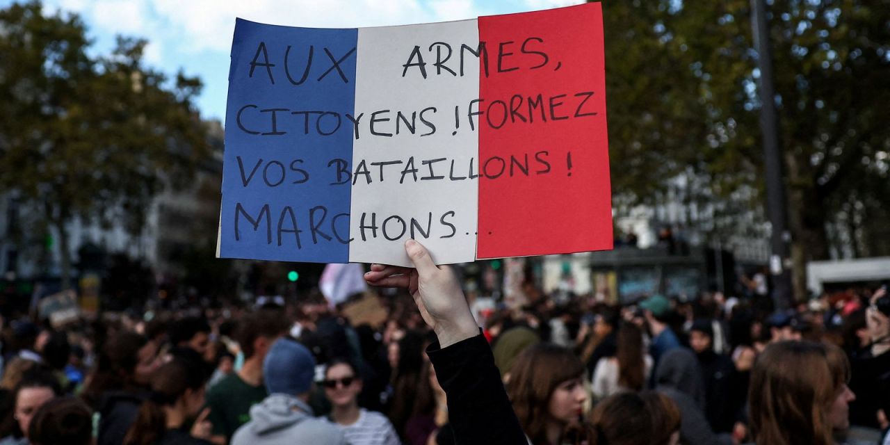 estudantes em protesto na França