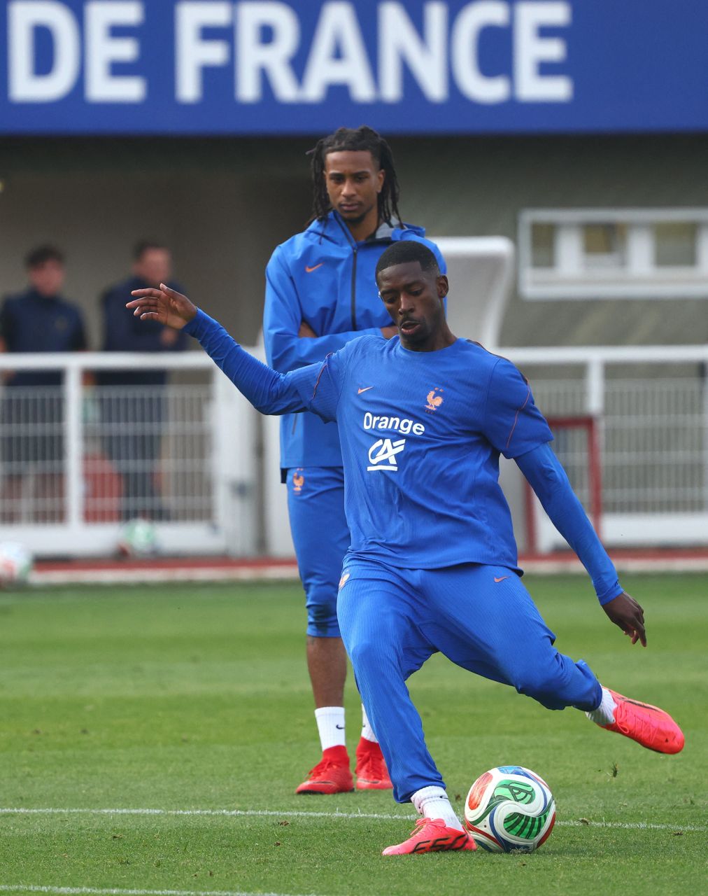 Dembélé em treino da seleção francesa