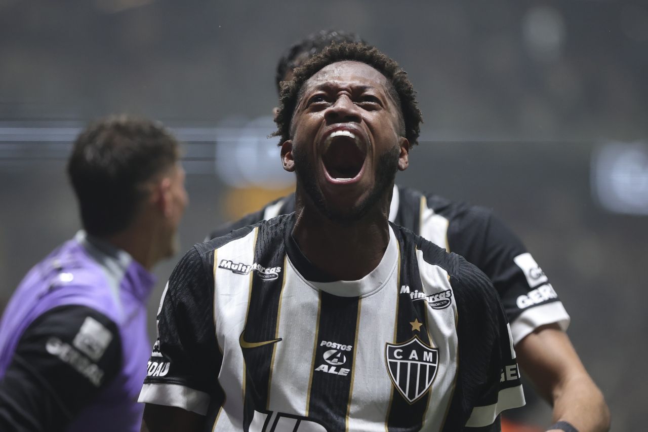 Fred comemorando gol pelo Atlético-MG