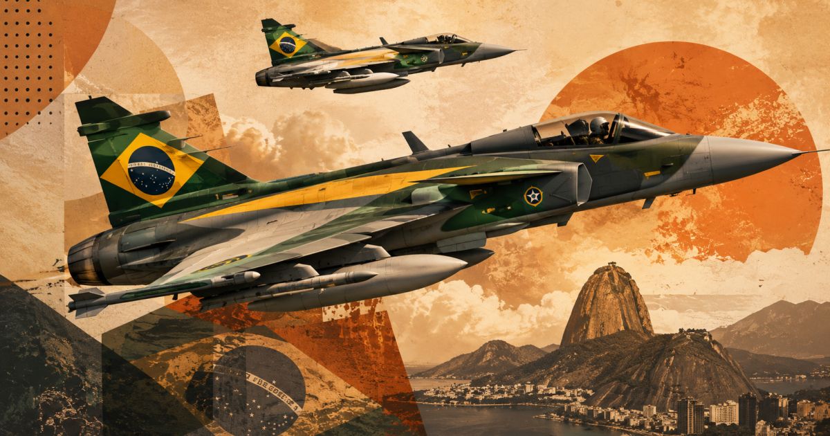 Caça Gripen F da Força Aérea Brasileira em solo