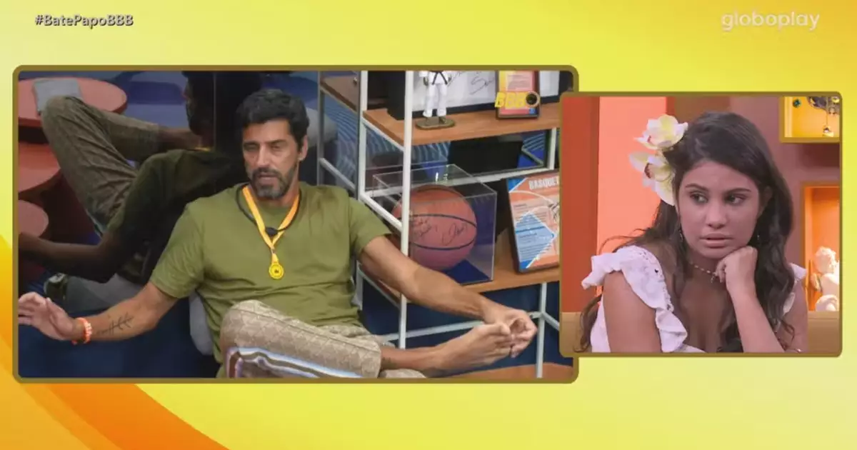 Gabriela Saporito durante o Bate-Papo com Eliminado do BBB 26