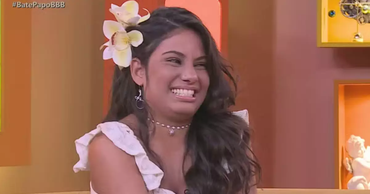 Gabriela no Bate-Papo BBB reagindo ao meme da panquequinha