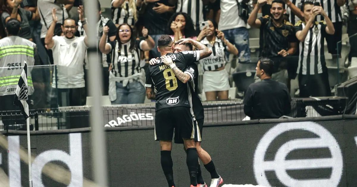Cuello comemora gol decisivo pelo Atlético-MG