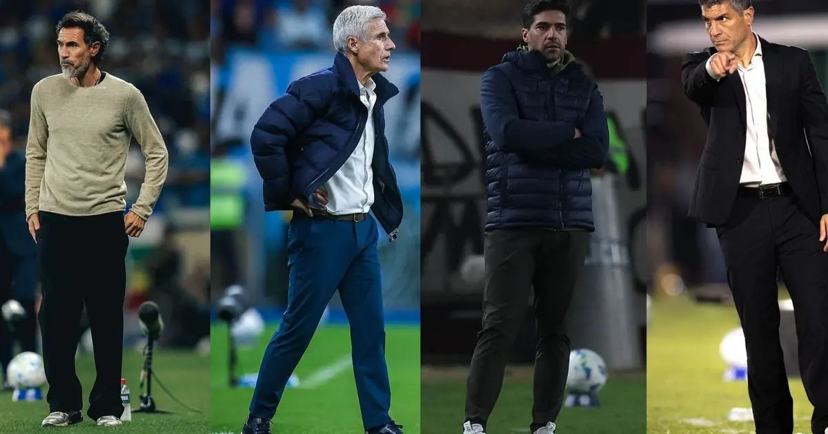 Eduardo Domínguez no banco durante partida do Atlético-MG