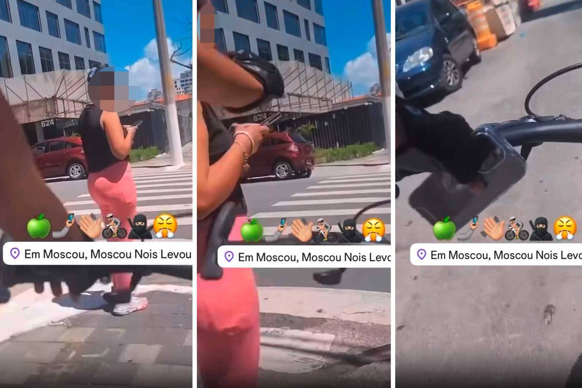 Cena de vídeo que mostra furto de celular atribuído à chamada gangue do 55