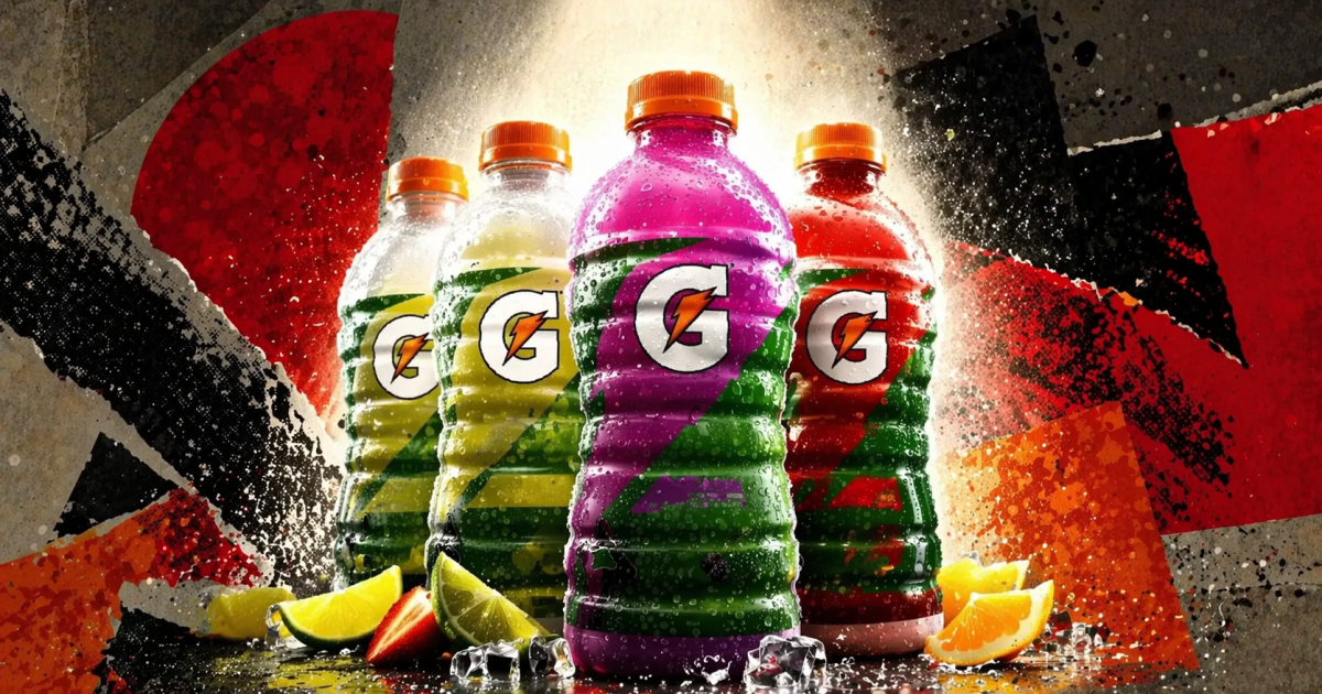 Garrafa de Gatorade sobre mesa