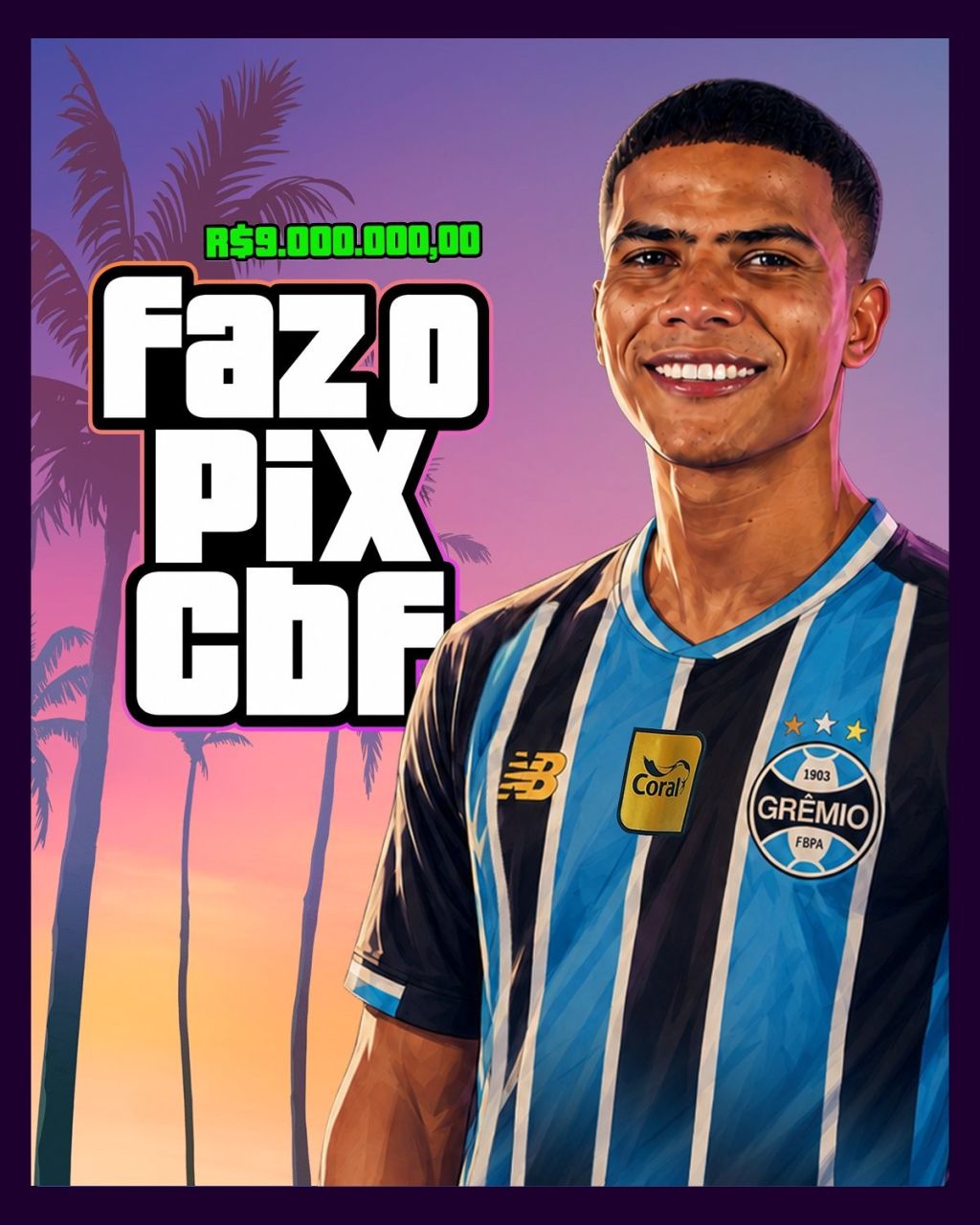 Wallace e Sanabria comemoram gol pelo Grêmio