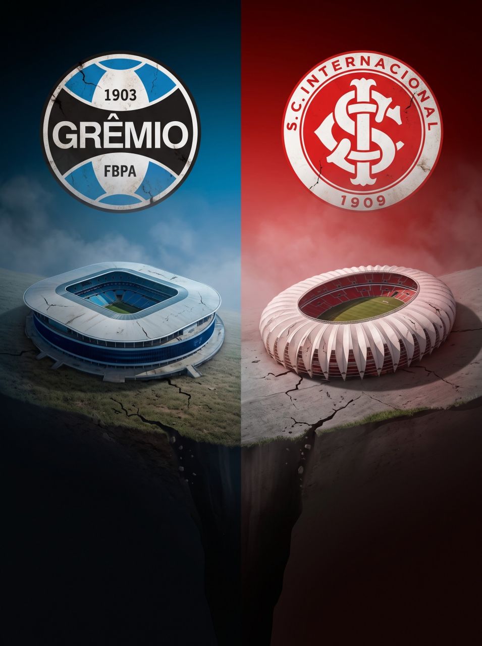 Torcedores de Grêmio e Inter na Arena em jogo decisivo