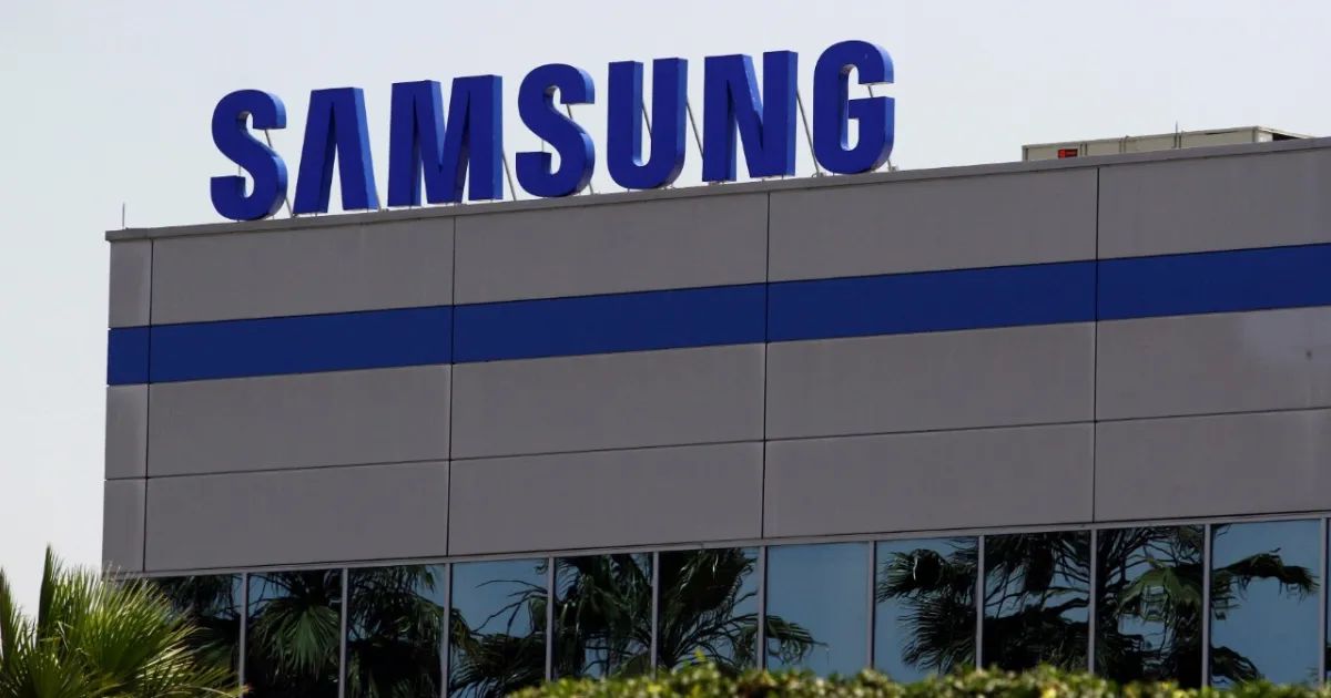 Linha de produção de chips da Samsung