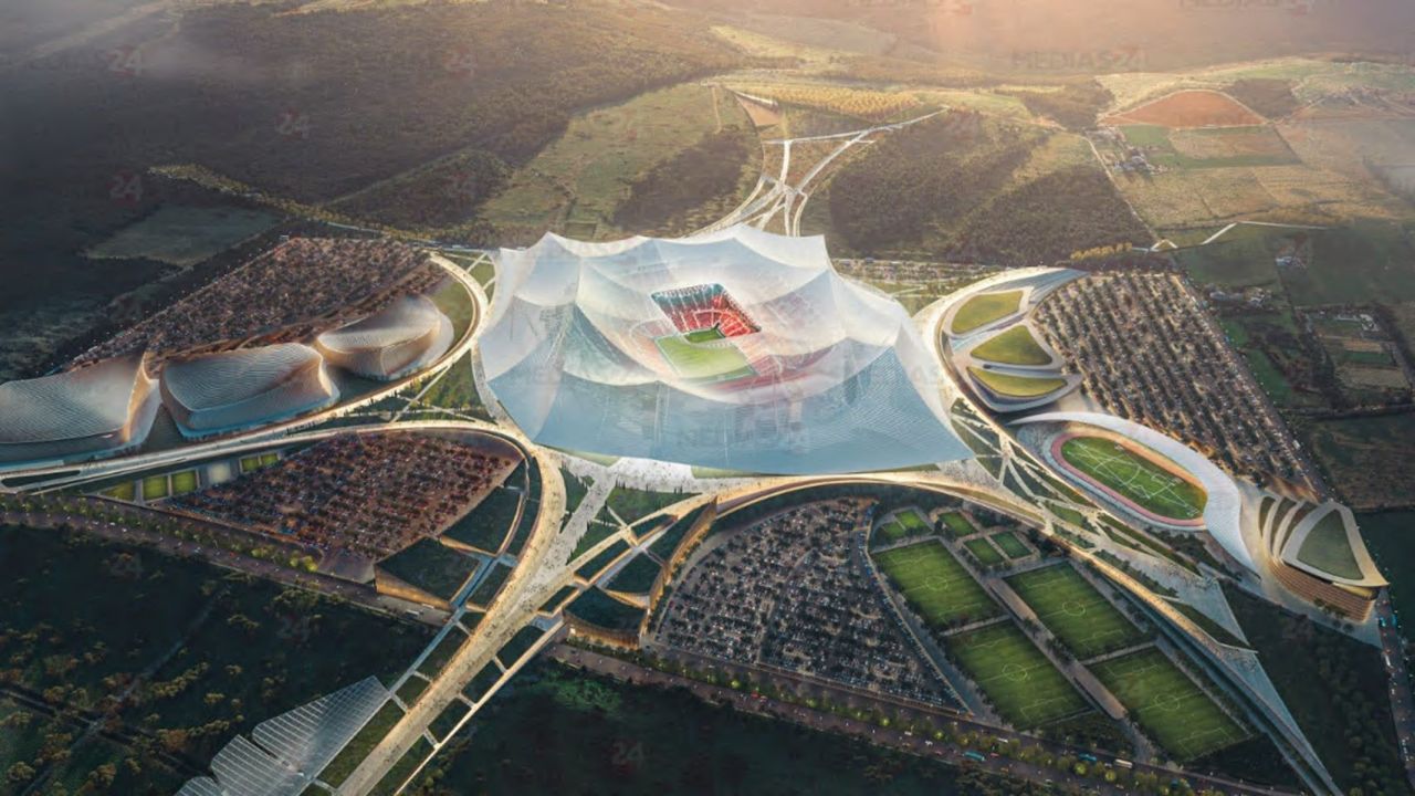 Obra do Grand Stade Hassan II em Benslimane