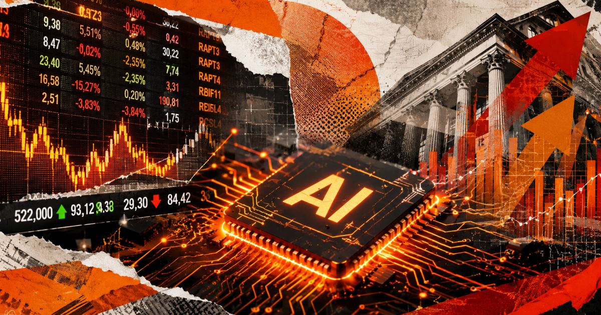 Painel do Nasdaq em queda