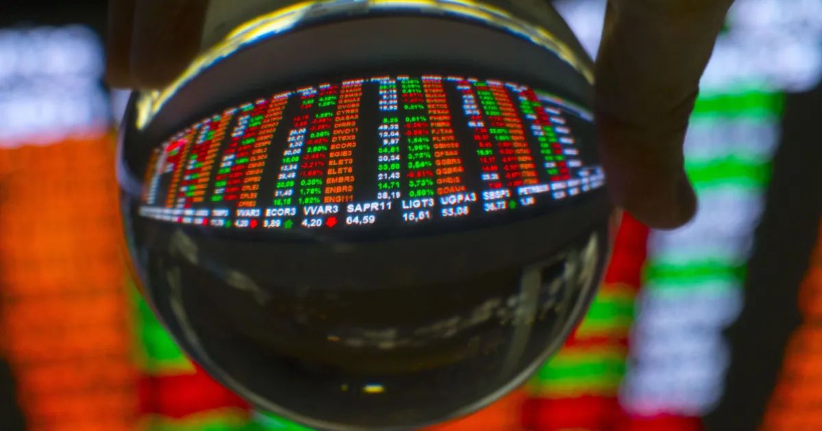 Painel com cotações do Ibovespa e do dólar em bolsa