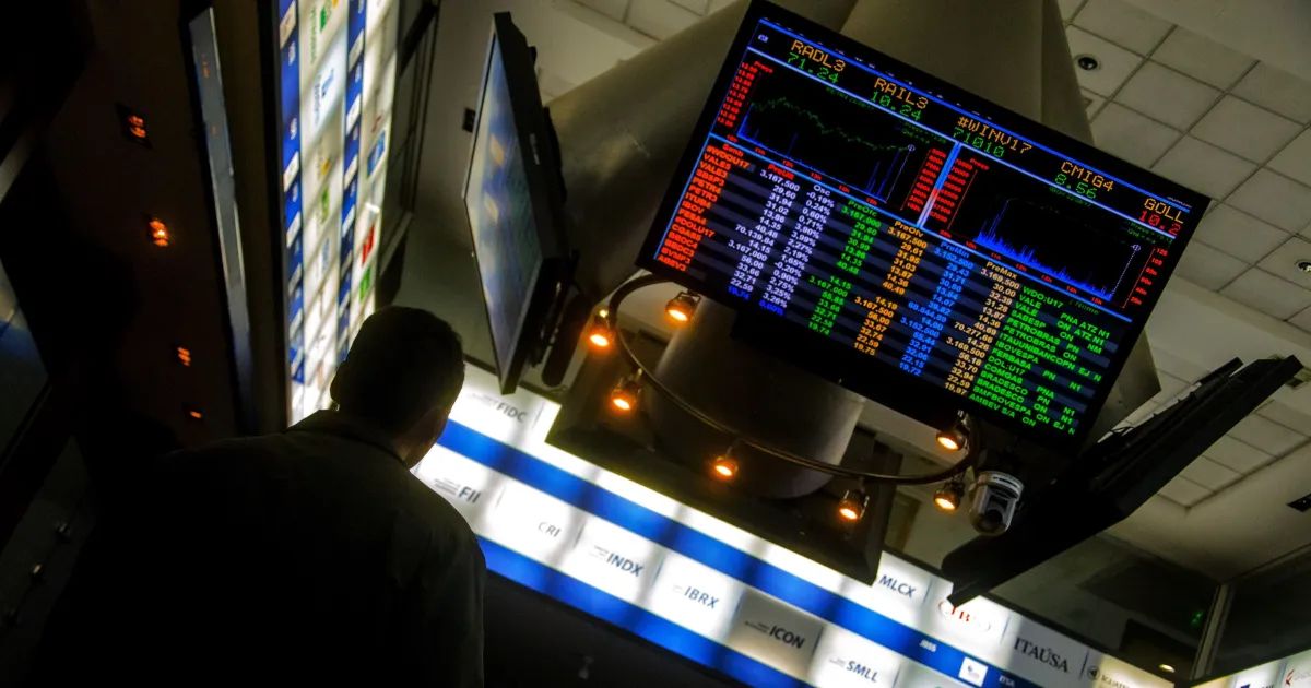 Painel do Ibovespa em alta