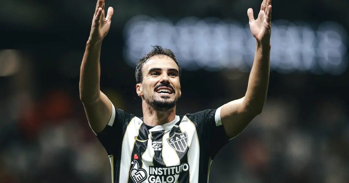 Igor Gomes comemorando gol pelo Atlético-MG