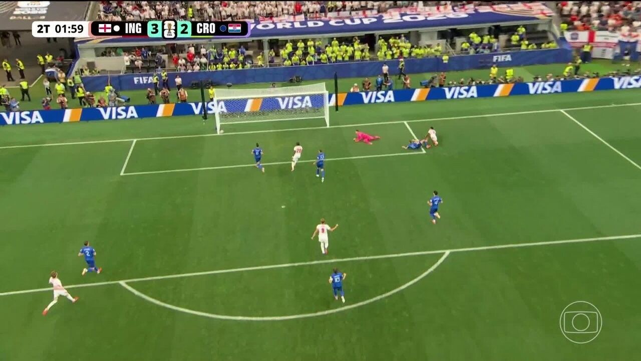 Harry Kane comemora gol da Inglaterra contra a Croácia