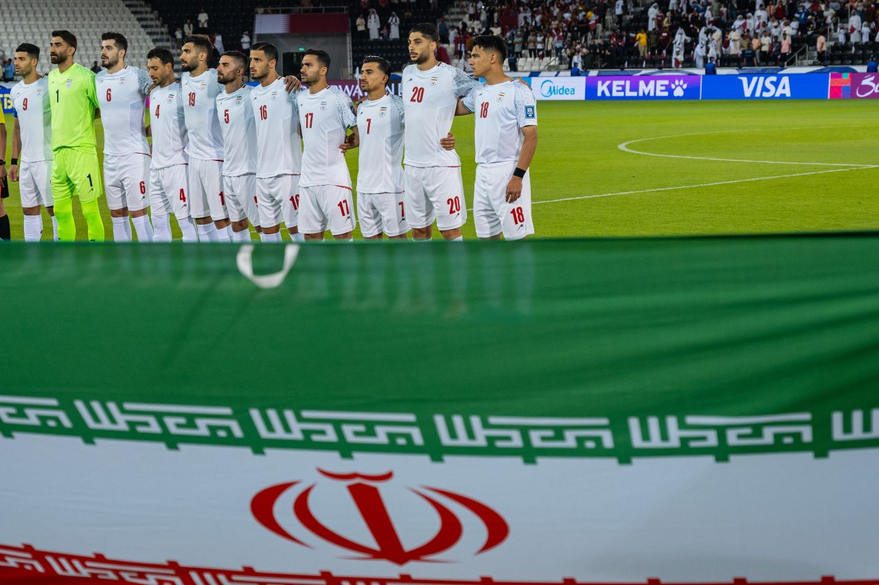 Jogadores da seleção do Irã em treino