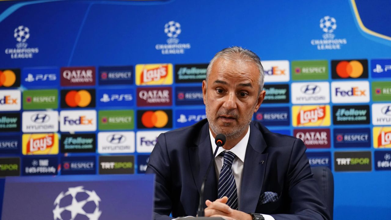 Ismail Kartal em coletiva após o empate com a Roma