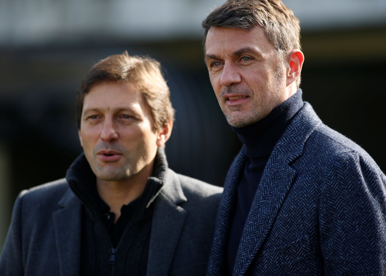 Paolo Maldini e Leonardo durante passagem pelo Milan