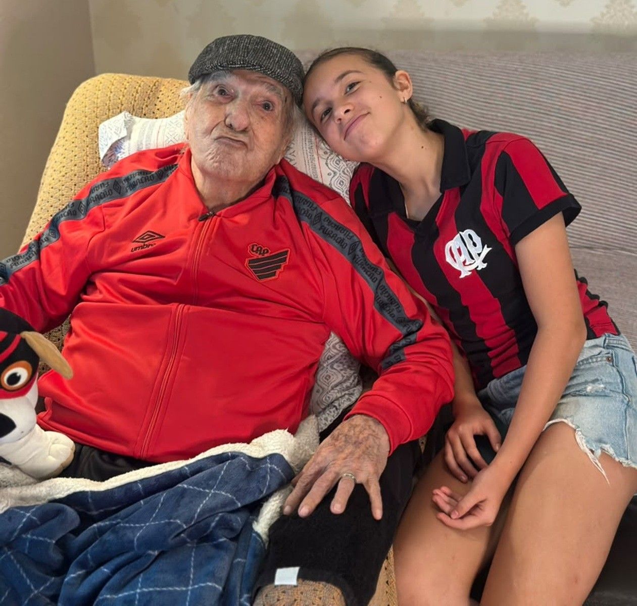 Jackson e a bisneta Gabi em foto de família
