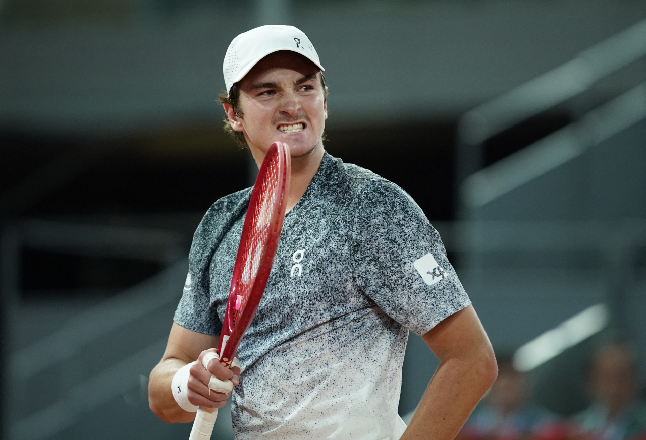 João Fonseca em ação no Madrid Open