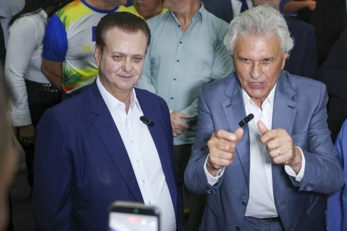 Gilberto Kassab em evento com Ronaldo Caiado