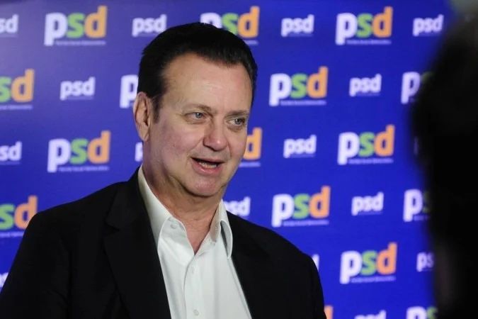 Gilberto Kassab e Ronaldo Caiado em evento com empresários em Higienópolis