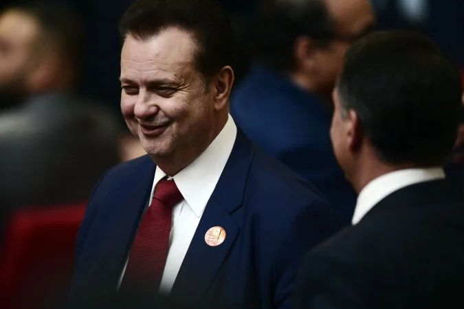 Gilberto Kassab durante evento do PSD em Brasília
