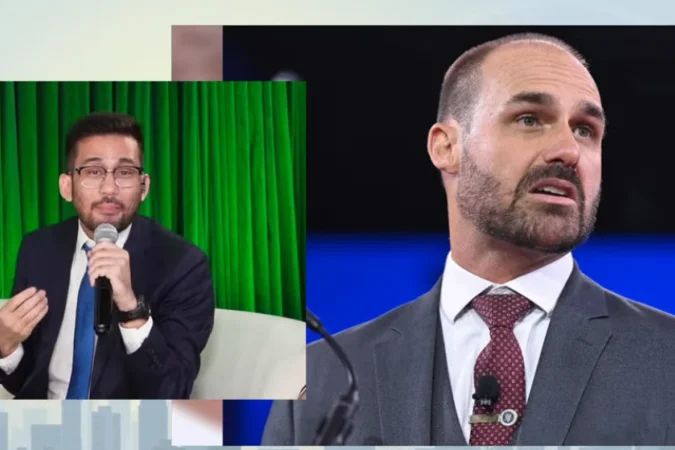 Kim Kataguiri e Eduardo Bolsonaro em pronunciamentos distintos