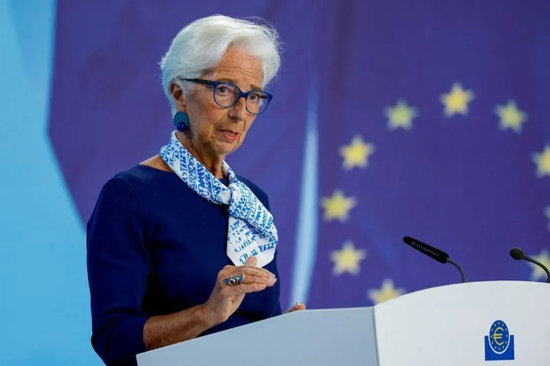 Christine Lagarde durante discurso para associação de bancos na Alemanha