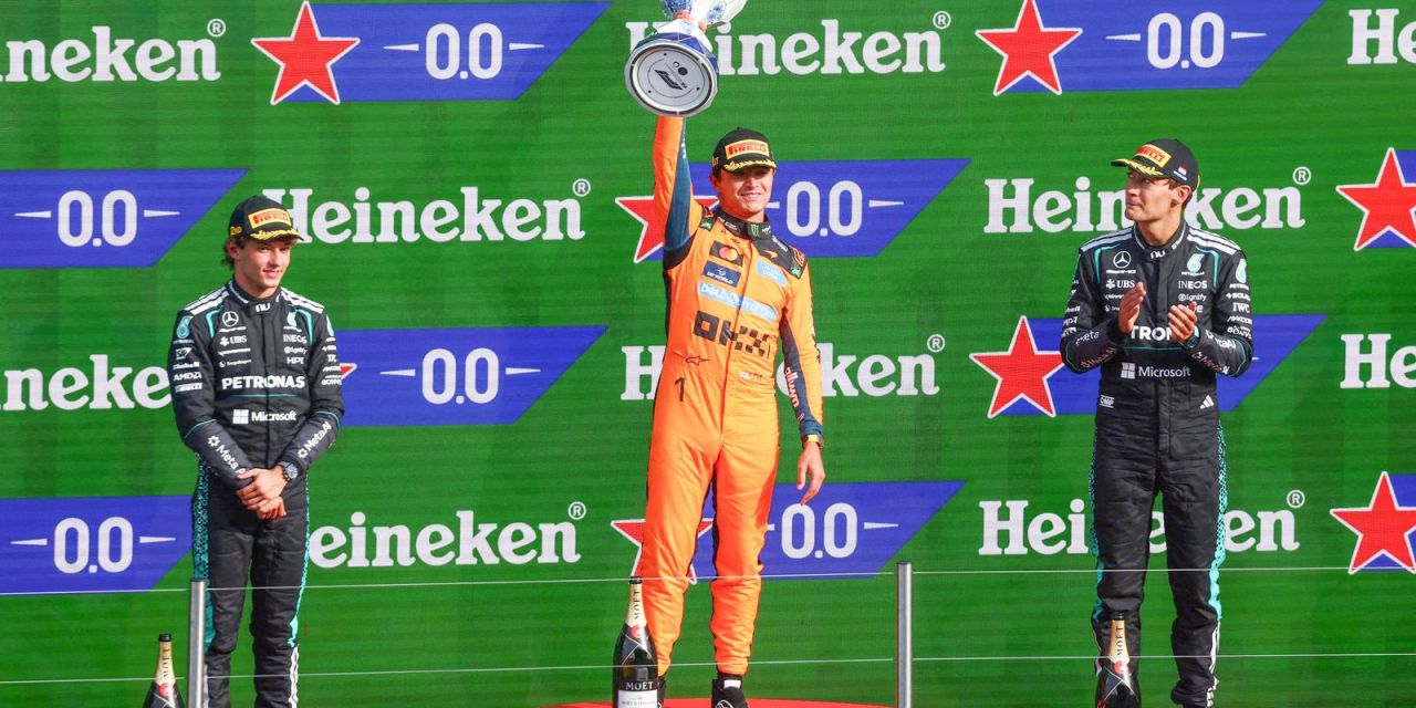 Lando Norris no pódio em Zandvoort