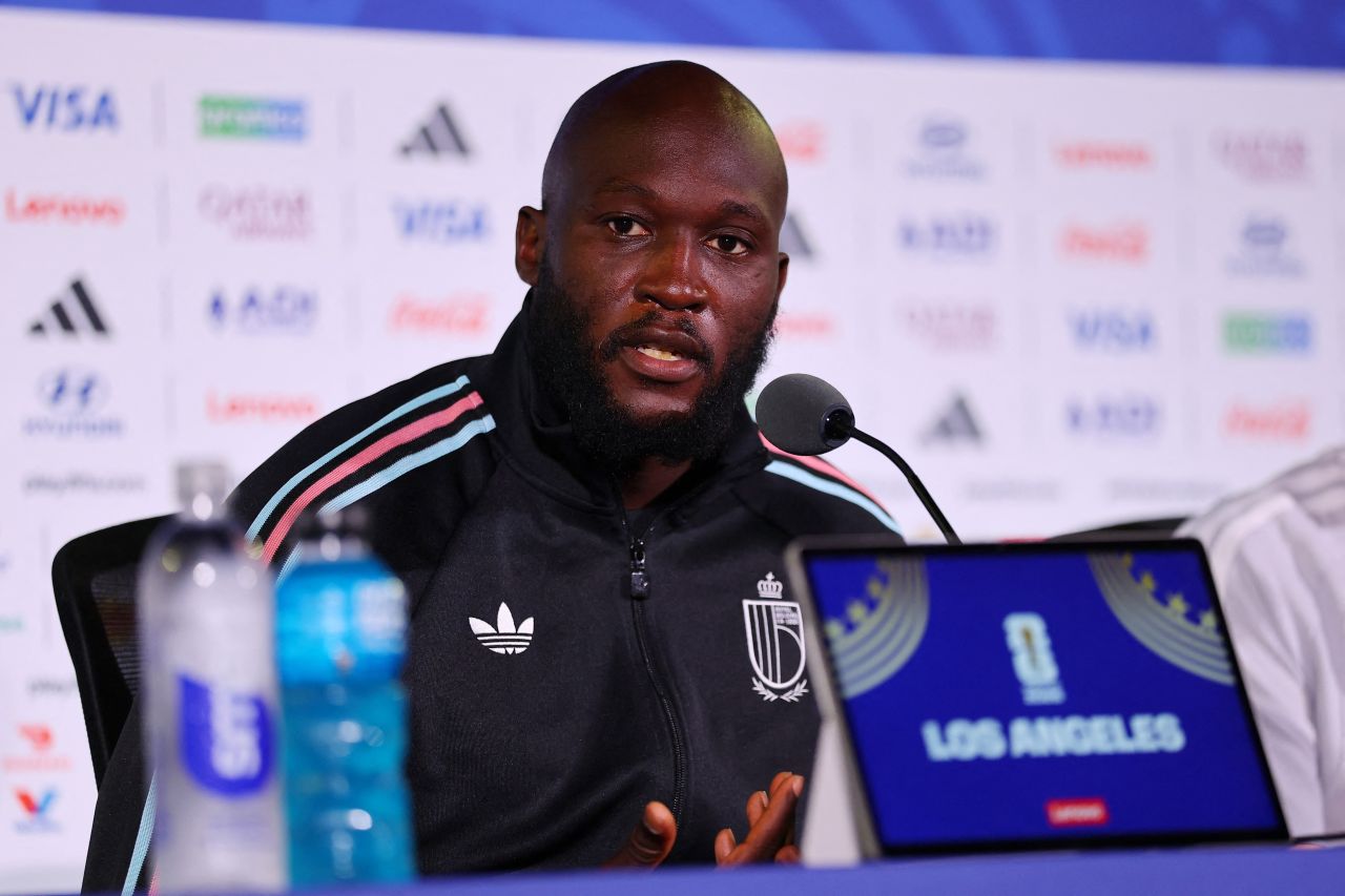 Romelu Lukaku em campo pela Bélgica