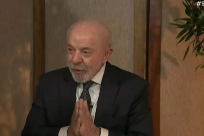 Presidente Luiz Inácio Lula da Silva durante sabatina no SBT