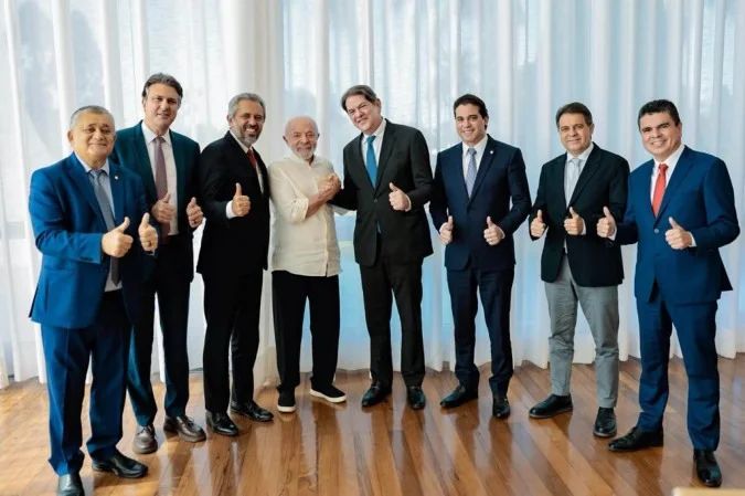 Lula e Cid Gomes em reunião em Brasília