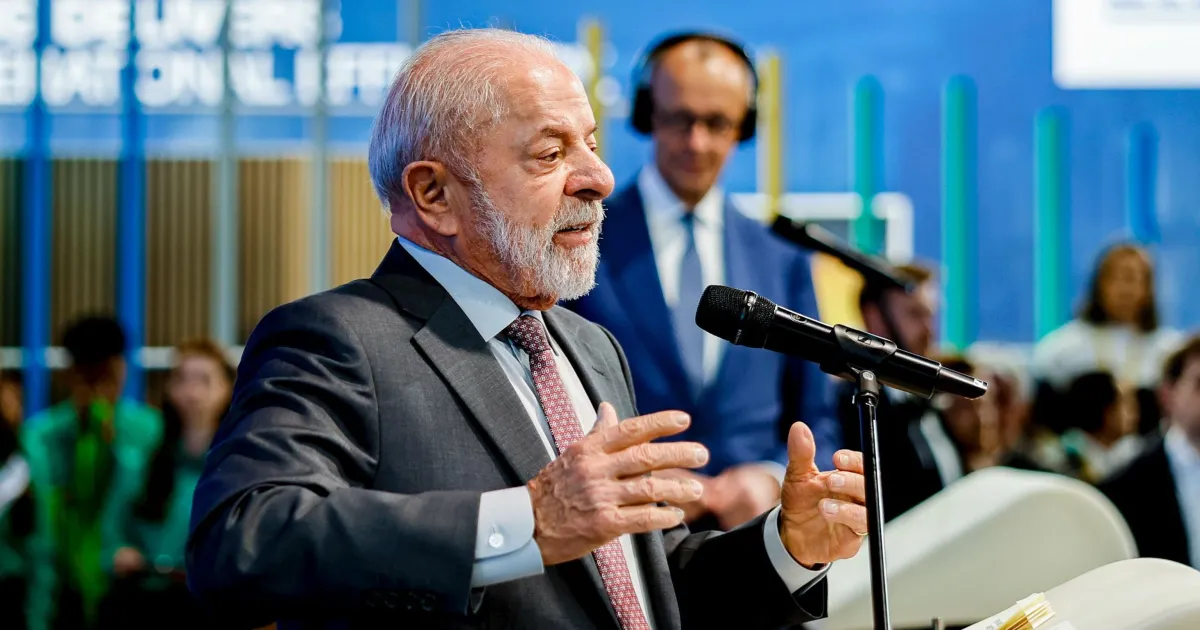 Presidente Lula em coletiva em Hannover