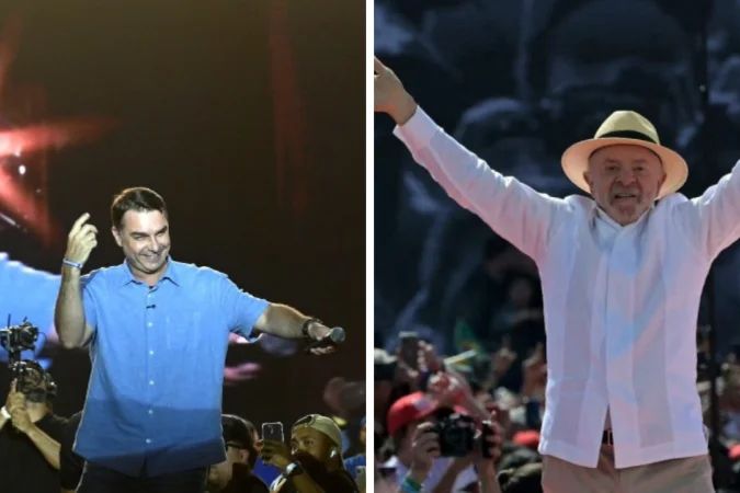 Lula e Flávio em comícios distintos no Rio de Janeiro