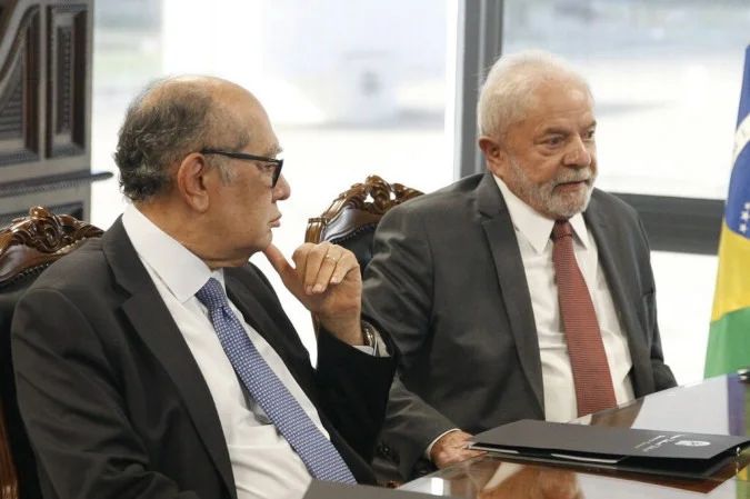Lula e Gilmar Mendes no Palácio do Planalto