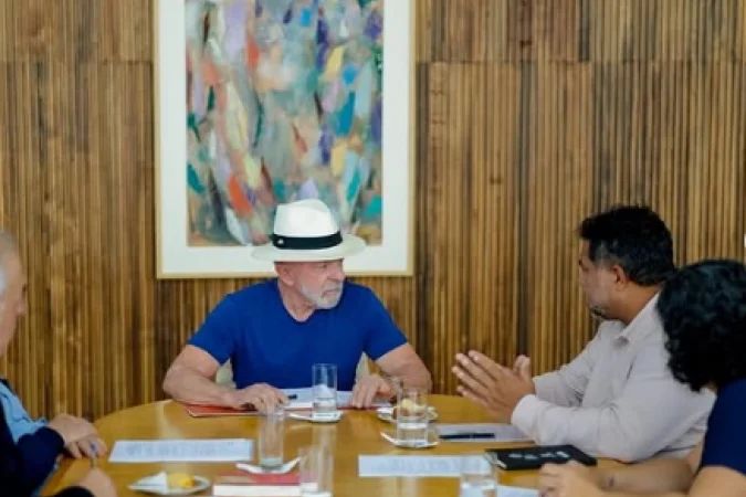 Lula com representantes do MST no Palácio da Alvorada