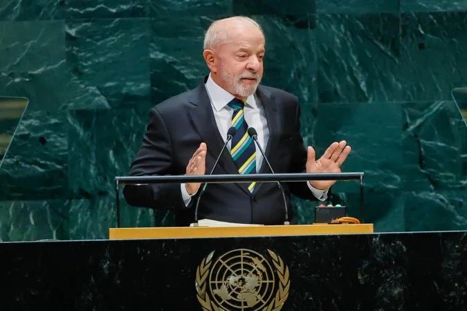 Presidente Lula discursando na Assembleia-Geral da ONU