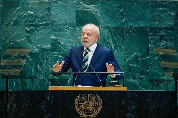 Presidente Lula discursando na Assembleia Geral da ONU